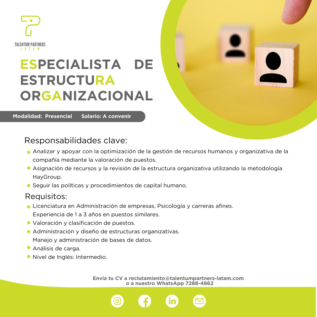 Especialista de estructura organizacional