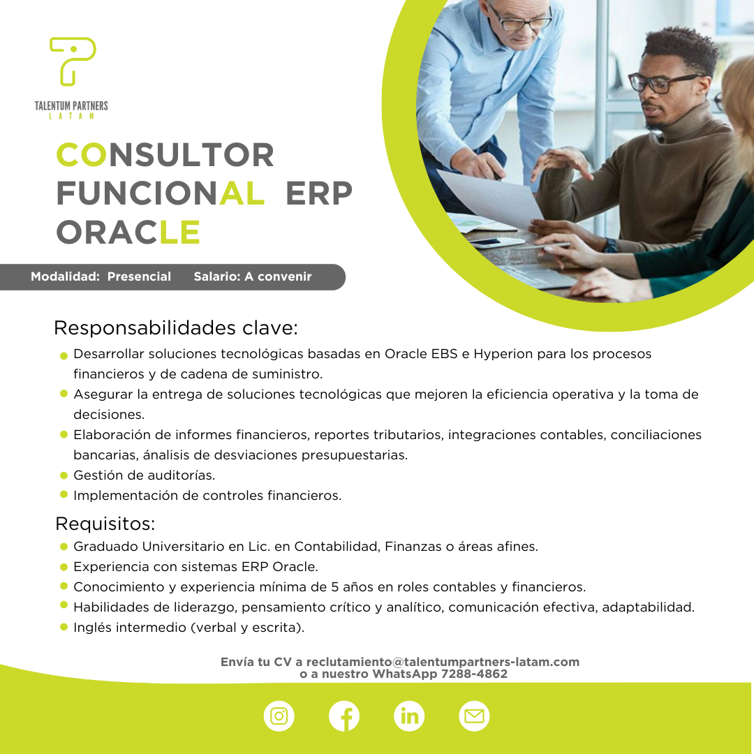 Consultor Funcional ERP Oracle