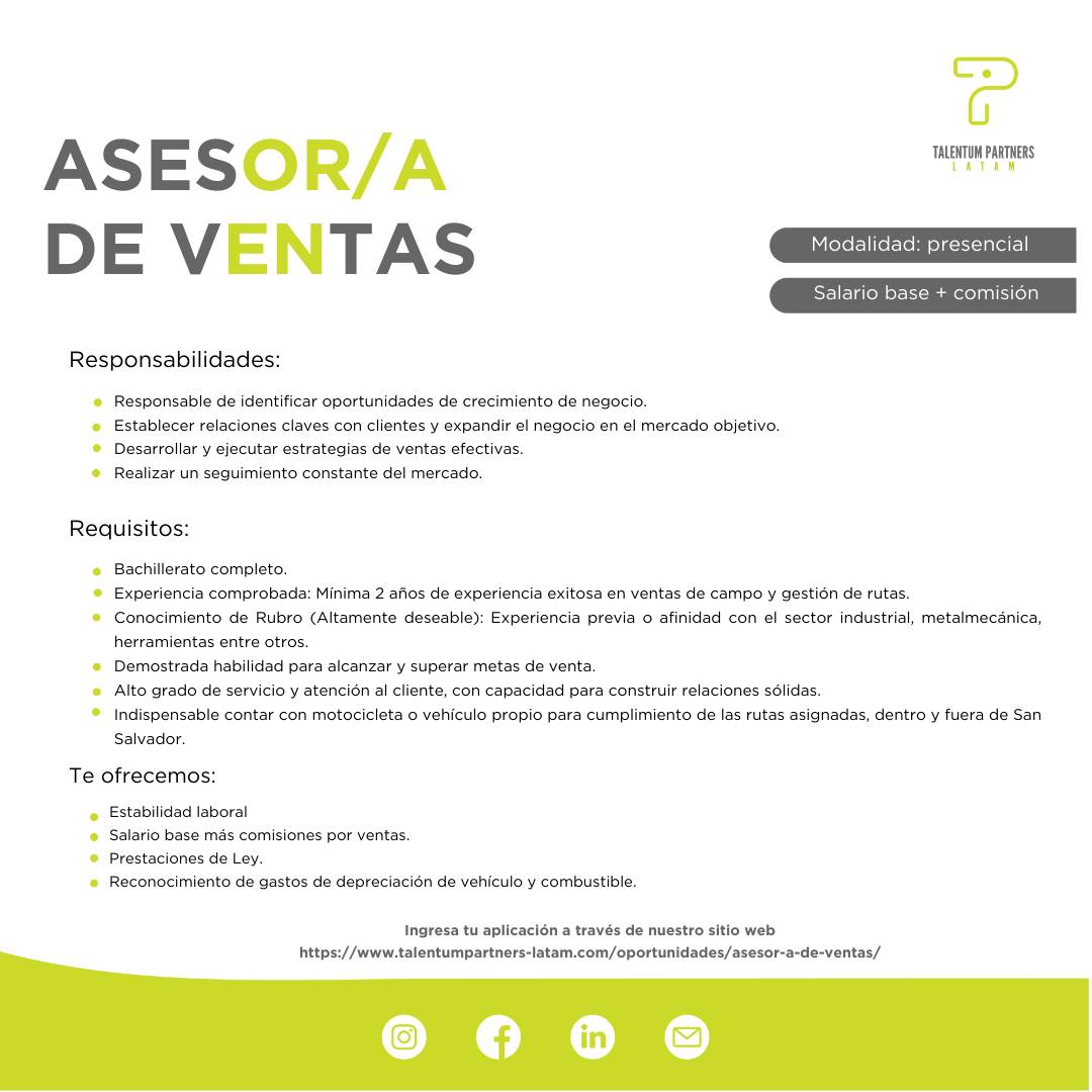 Asesor/a de Ventas