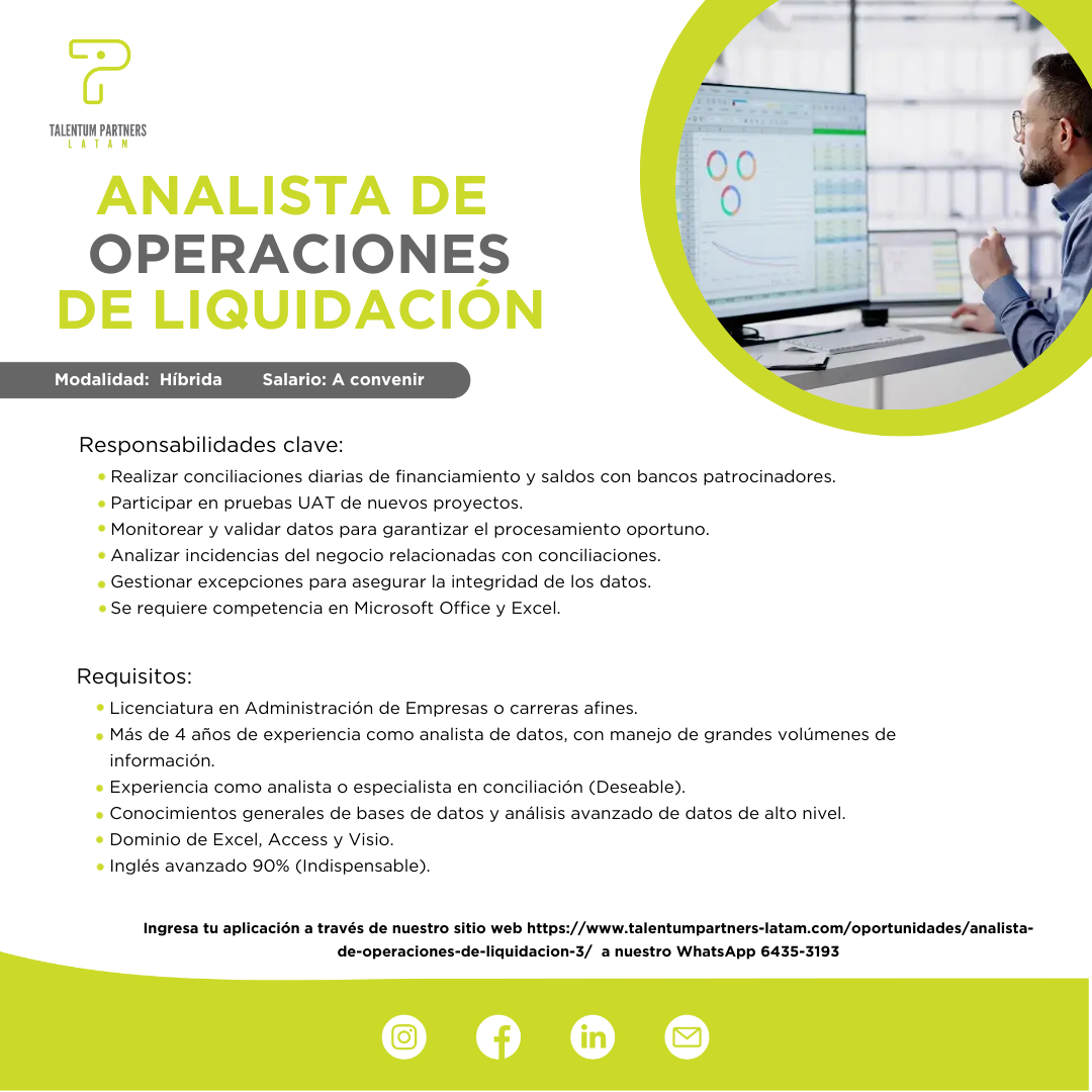 Analista de Operaciones de Liquidación