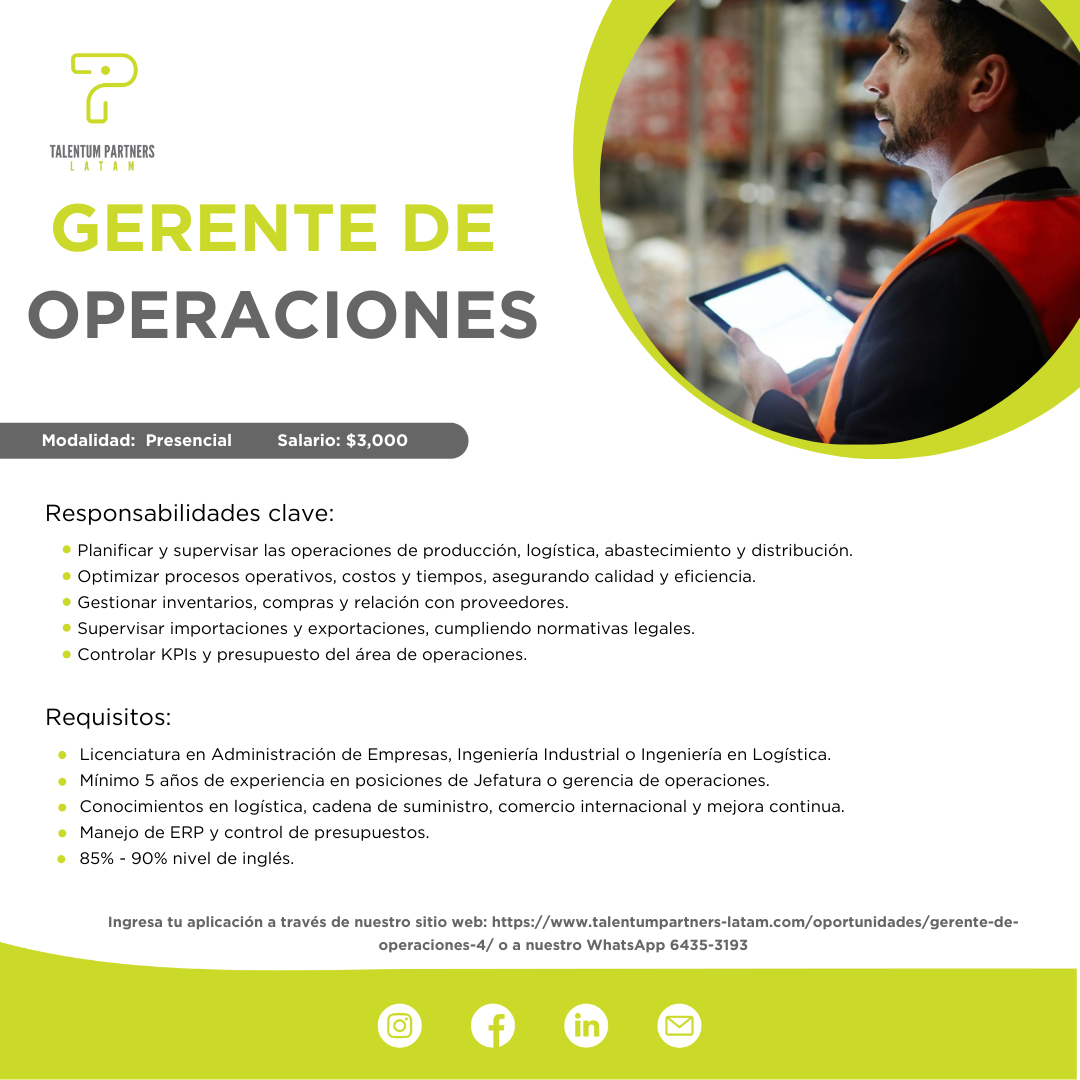 Gerente de Operaciones
