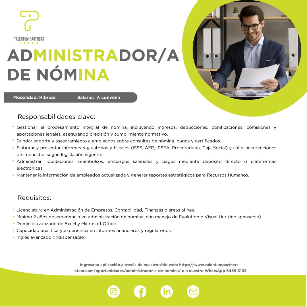 Administrador/a de Nóminas